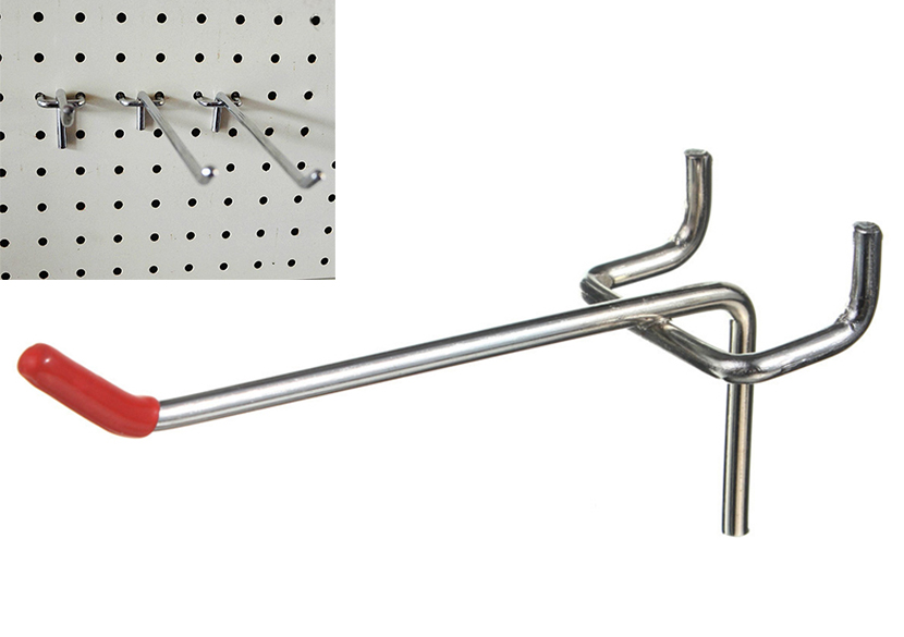 25x 50mm Single Pegboard Hooks Board Slat Wall Retail Display Shop Peg