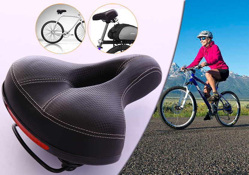 Wide Extra Comfy Big Bum Bike Bicycle Seat DUAL SPRING Sport Comfort