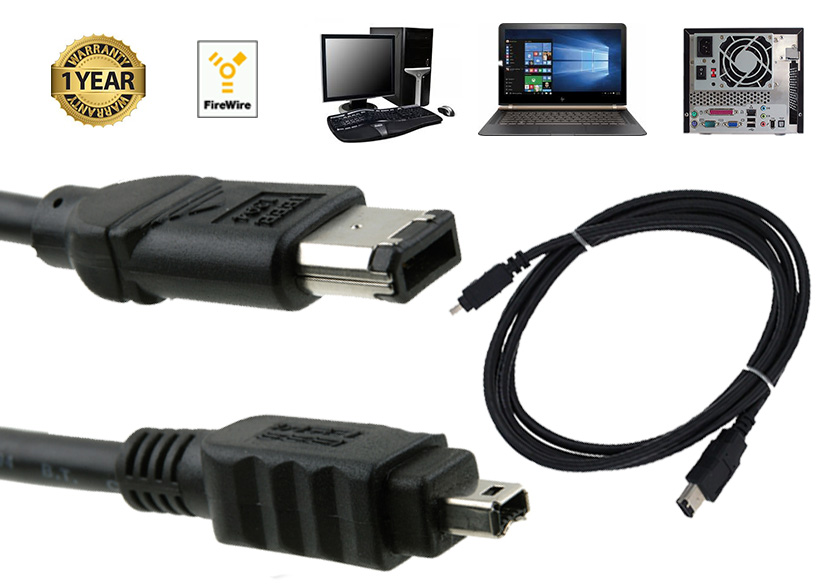 0.5m Firewire 6 To 4 Pins Data Transfer Cable For PC DV Camcorder DVR CDRWs HDD eBay
